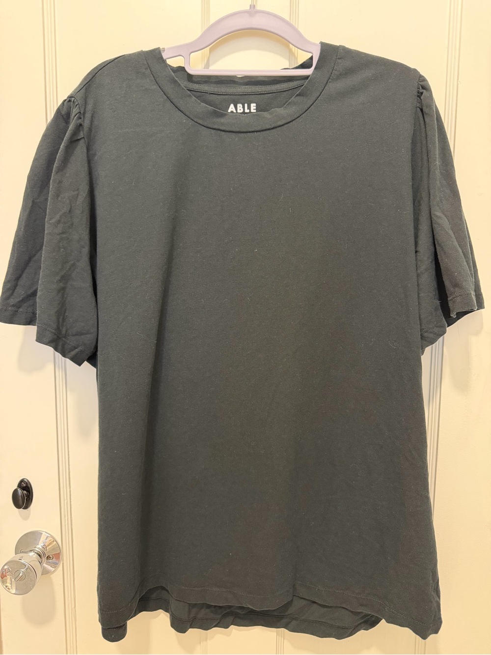 Able Black Short Sleeve Crew Neck Tee